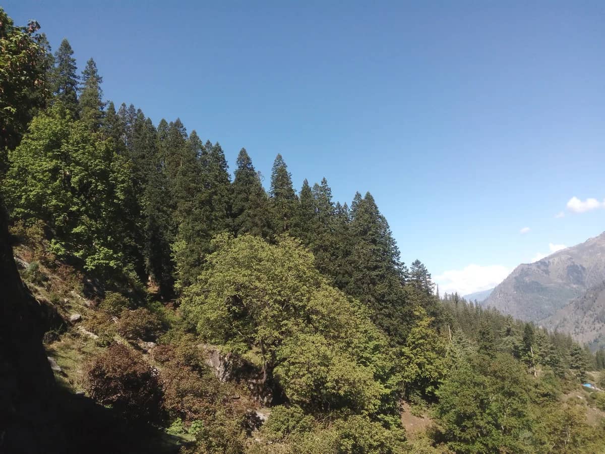 Kheerganga trek: Kheer ganga mountain parvati river valley