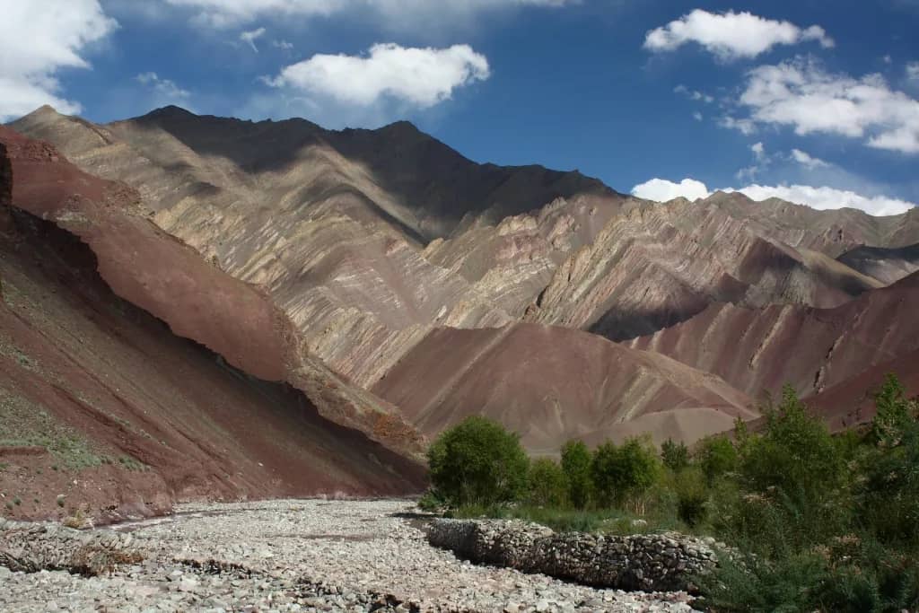 Markha Valley trek: Sumdo Nala and Mountain range at Hemis National Park